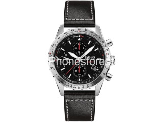 Hugo Boss Mens Quartz Black Leather Strap Black Dial 44mm Watch