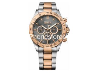 Hugo Boss Mens Two-Tone Rose Gold Silver Watch