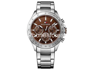 Tommy Hilfiger Mens Quartz Stainless Steel Brown Dial 44mm Watch