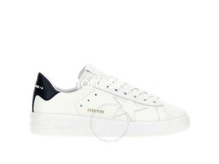 Men's White/Blue Leather Sneakers